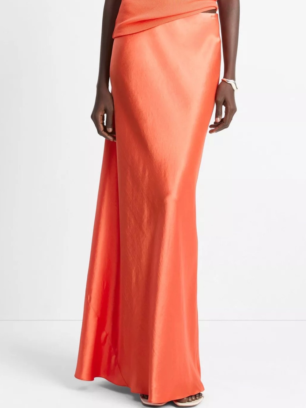 VINCE SATIN MAXI SKIRT BURNT ORCHID - SP